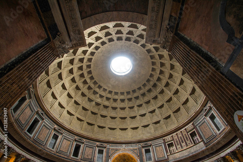 Photography Ancient Pantheon in Rome, Italy, inside view