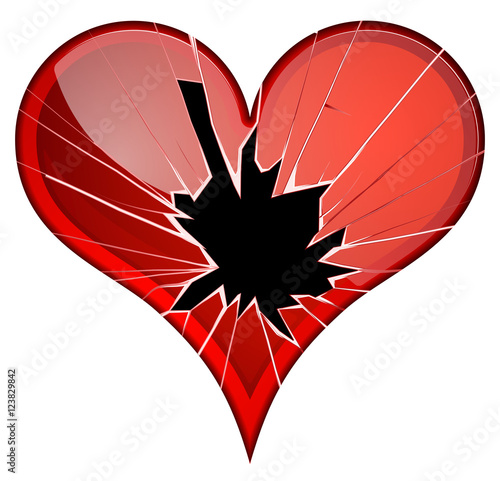 Broken hearts. Dislike, sadness, shattered, rupture break up themes Vector hearts