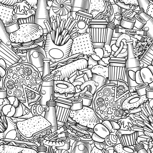 Fast Food seamless pattern