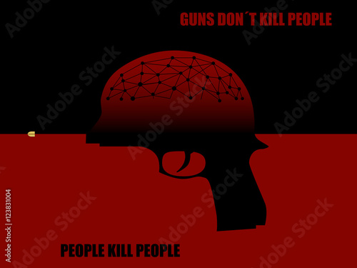 Guns and people/Conceptual gun background illustration
