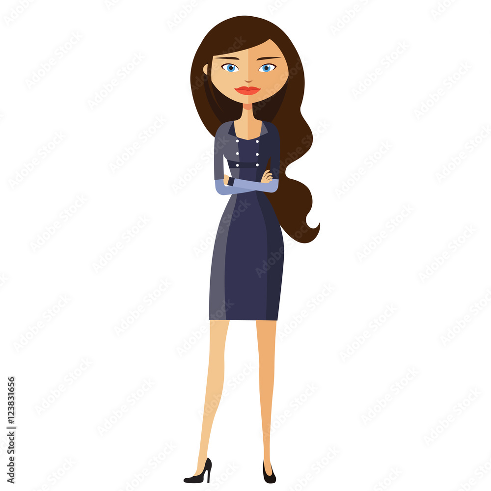 Young businesswoman with crossed arms vector illustration Young businesswoman with crossed arms vector illustration