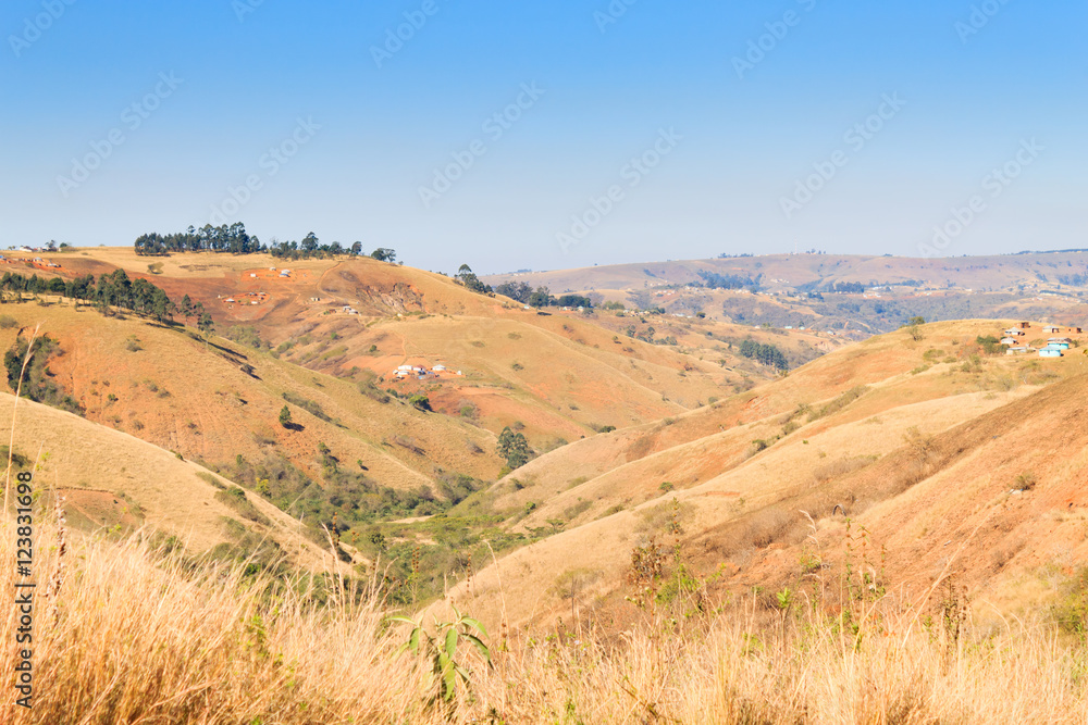 A view of the Valley of a Thousand hills near Durban, South Afri