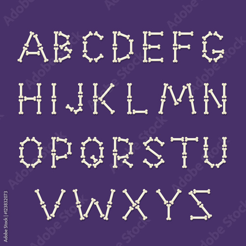 Bones alphabet vector illustration