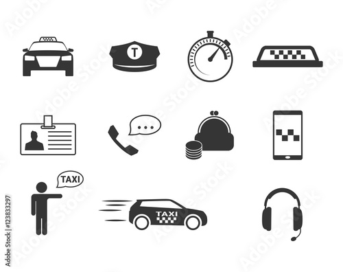Taxi icon set