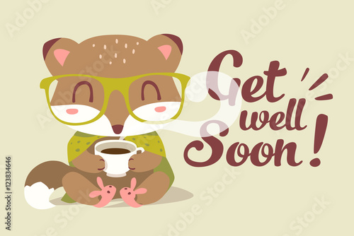 vector get well soon illustration
