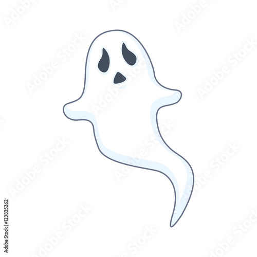 Sad Halloween ghost illustration