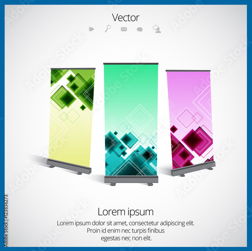 Vector roll up banner display template for designers photo