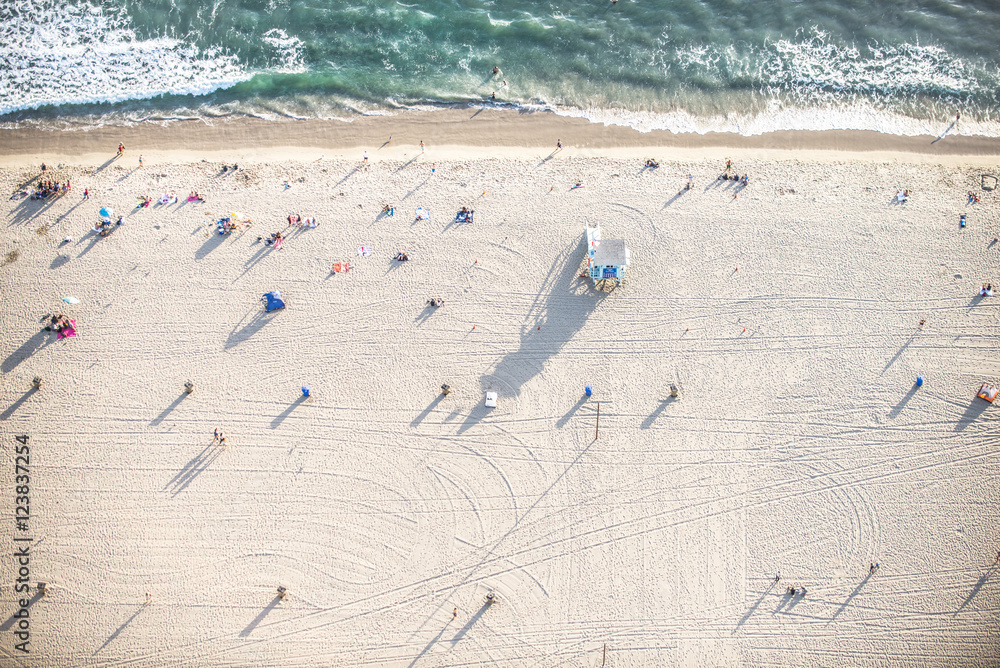 Fototapeta premium Santa Monica beach, view from helicopter
