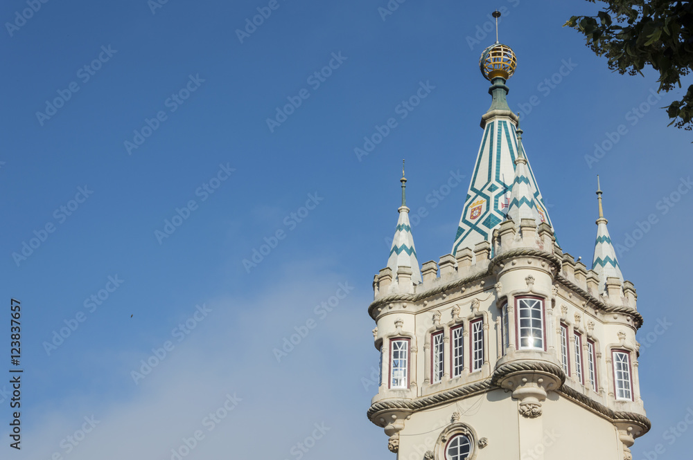 Fototapeta premium Detail of palace in Center City of Sintra in Portugal