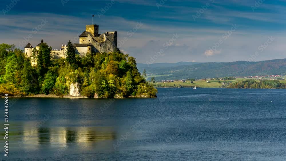 Time lapse - medieval Dunajec castle in Niedzica by lake Czorsztyn, Poland. Time lapse - medieval Dunajec castle in Niedzica by lake Czorsztyn, Poland.
