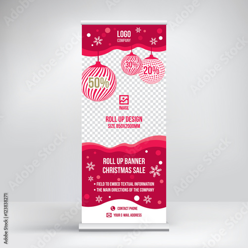 Roll up banner for shop Christmas discounts and sales