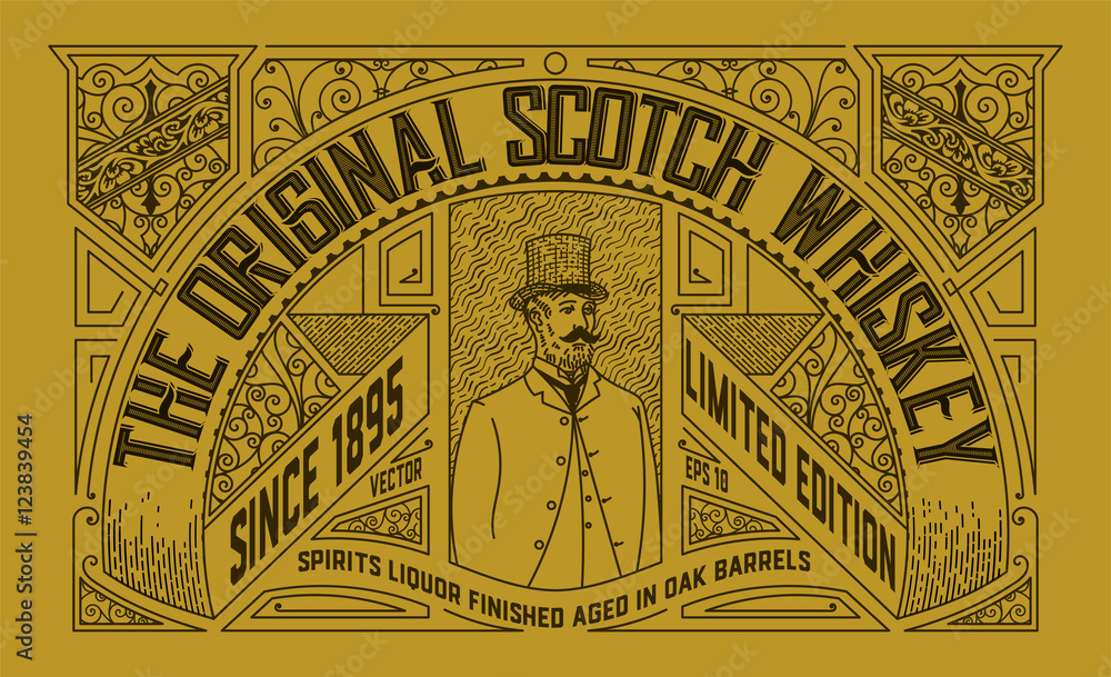 Whiskey design for label and packaging