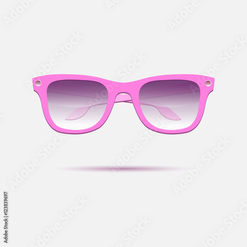 Pink glasses. Vector icon