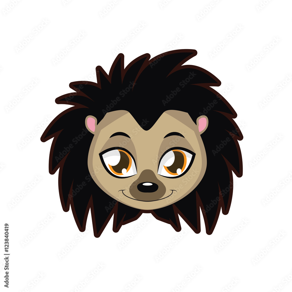 Hedgehog portrait illustration