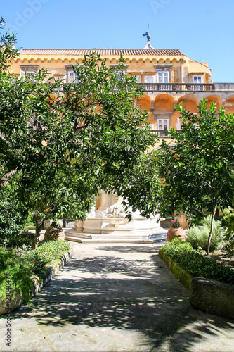 the cloister of San Gregorio Armeno , Naples city center, Italy 