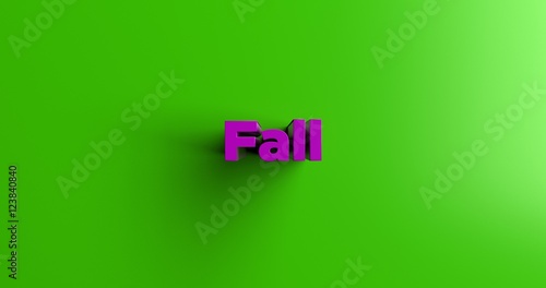 Fall - 3D rendered colorful headline illustration. Can be used for an online banner ad or a print postcard.