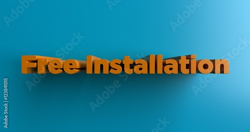 Free Installation - 3D rendered colorful headline illustration.  Can be used for an online banner ad or a print postcard.