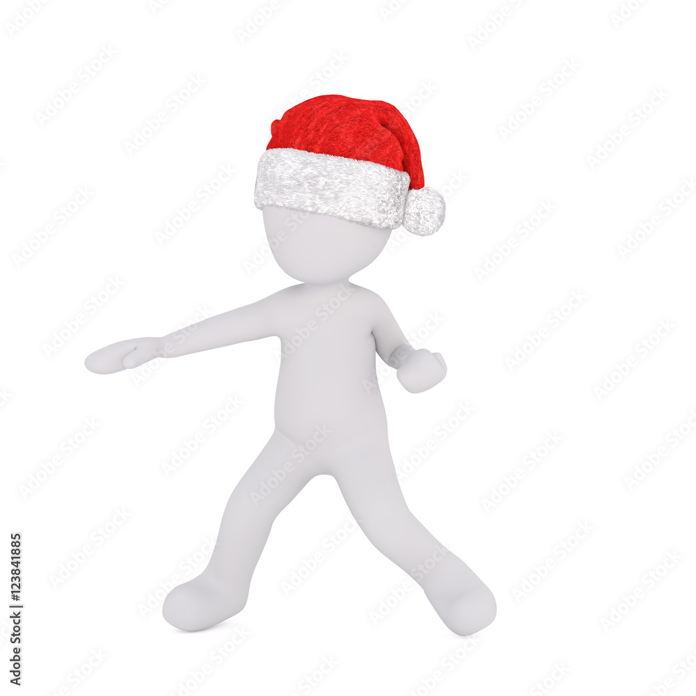 3D Santa figure doing martial arts technique 3D Santa figure doing martial arts technique