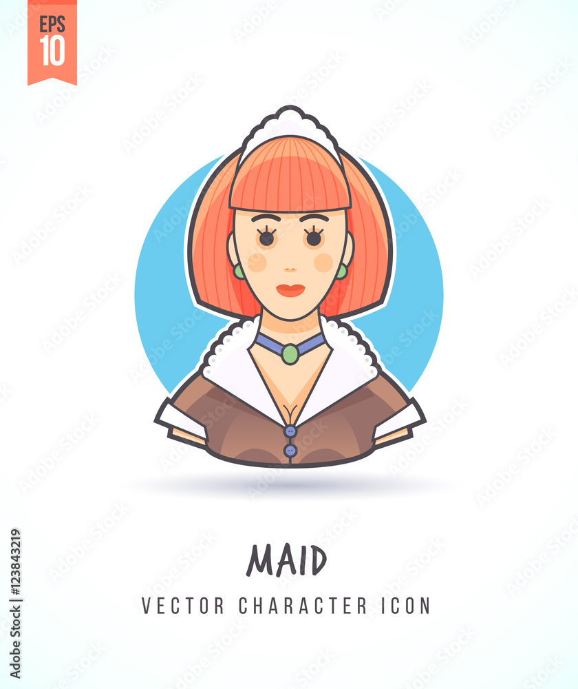 Maid Cleaning service woman illustration People lifestyle and occupation Colorful and stylish flat vector character icon