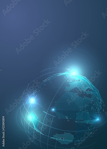 Abstract Triangles Planet Earth in Space.