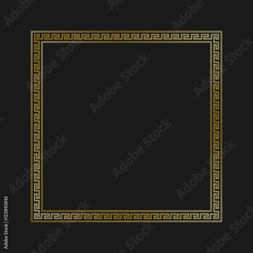 Greek style ornamental decorative frame pattern isolated. Greek Ornament. Vector antique frame pack. Decoration element patterns in black and gold colors. Ethnic collections. Vector illustrations.