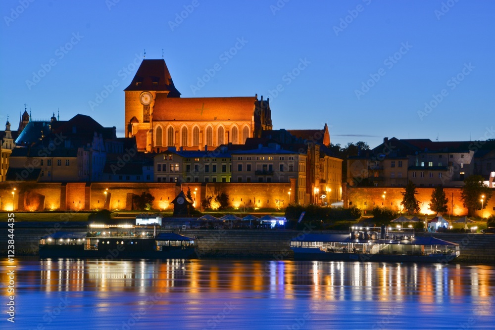 Obraz premium Torun city night view