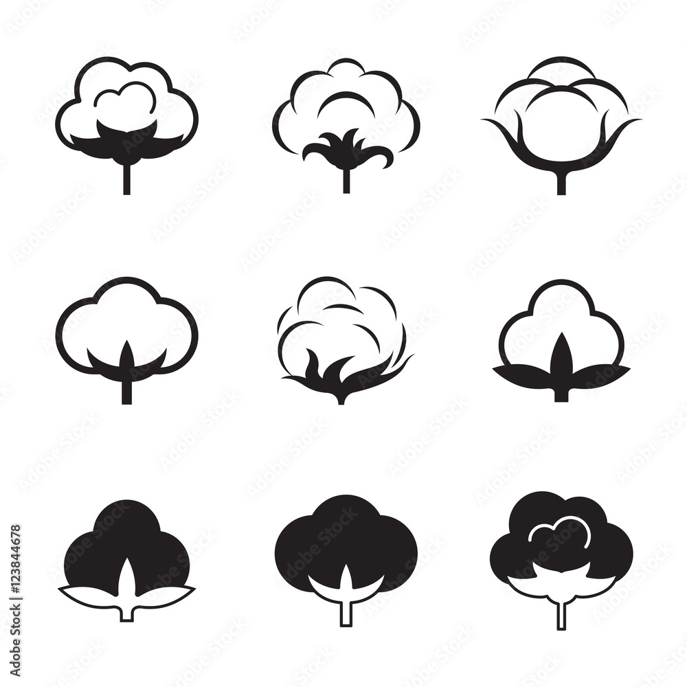 Cotton icon isolated contour symbol Royalty Free Vector