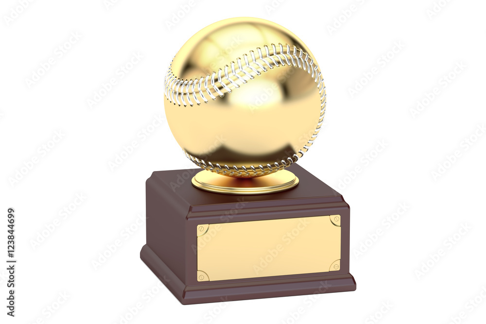 Gold award cup baseball, 3D rendering Gold award cup baseball, 3D rendering