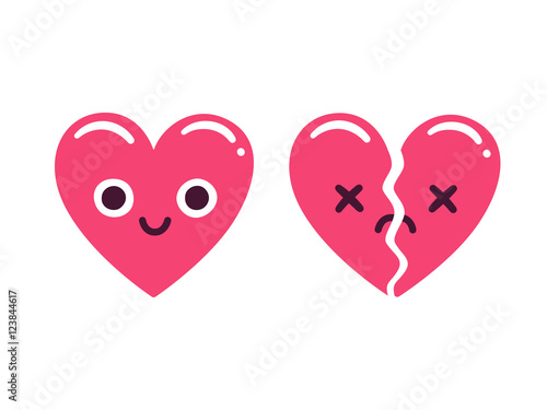 Cute emoticon hearts