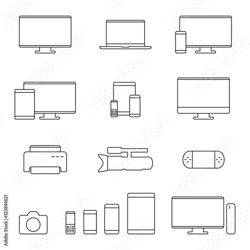 Communication device linear icons
