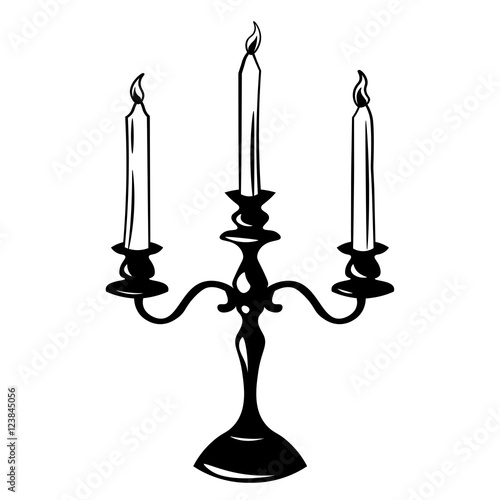 Retro candlestick isolated on white background
