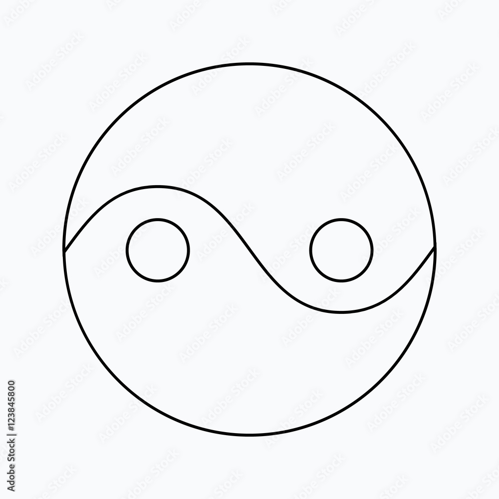 yin yang Vector illustration. Religion icon. Silhouette. Flat style.