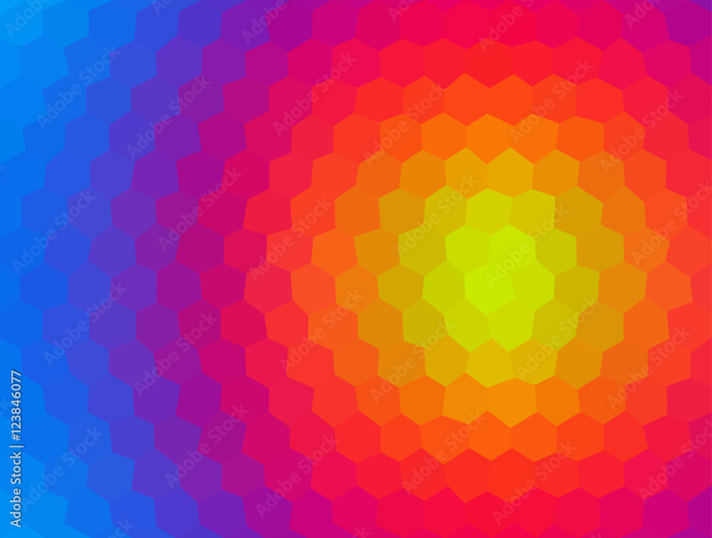 Abstract low polygonal - mosaic, geometry, hexagon, fantasy background in spectrum, rainbow, colors, shapes of honeycomb, rhombus Abstract low polygonal - mosaic, geometry, hexagon, fantasy background in spectrum, rainbow, colors, shapes of honeycomb, rhombus