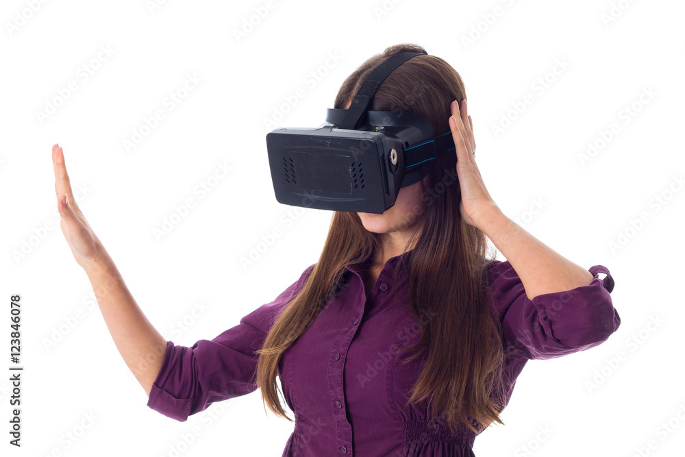 Woman using VR glasses Woman using VR glasses