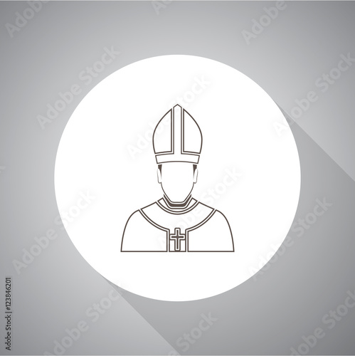 pope Vector illustration. Religion icon. Silhouette. Flat style.