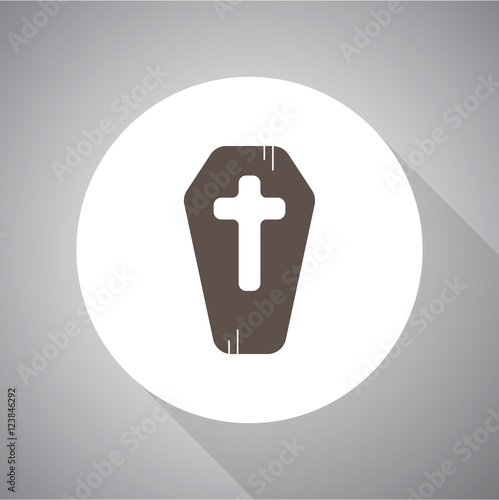 Modern coffin vector icon. Halloween.