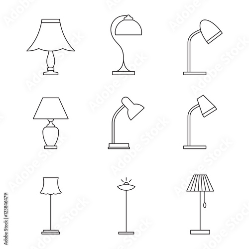 Light fixture outline icons
