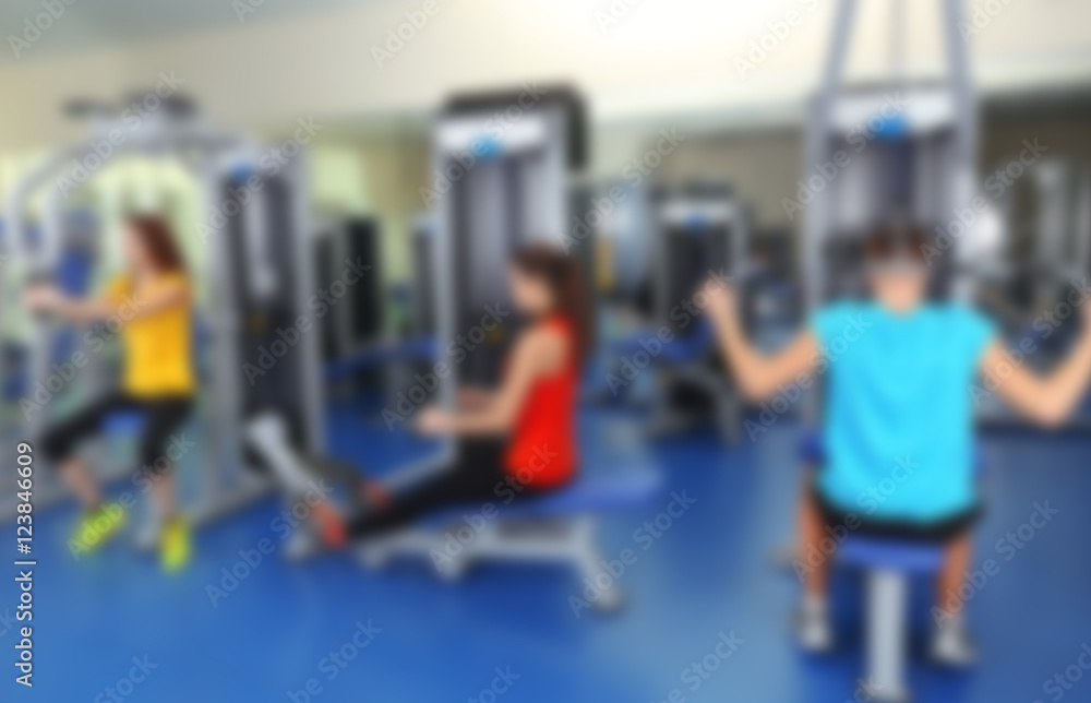 Blurred fitness gym background Stock Photo | Adobe Stock