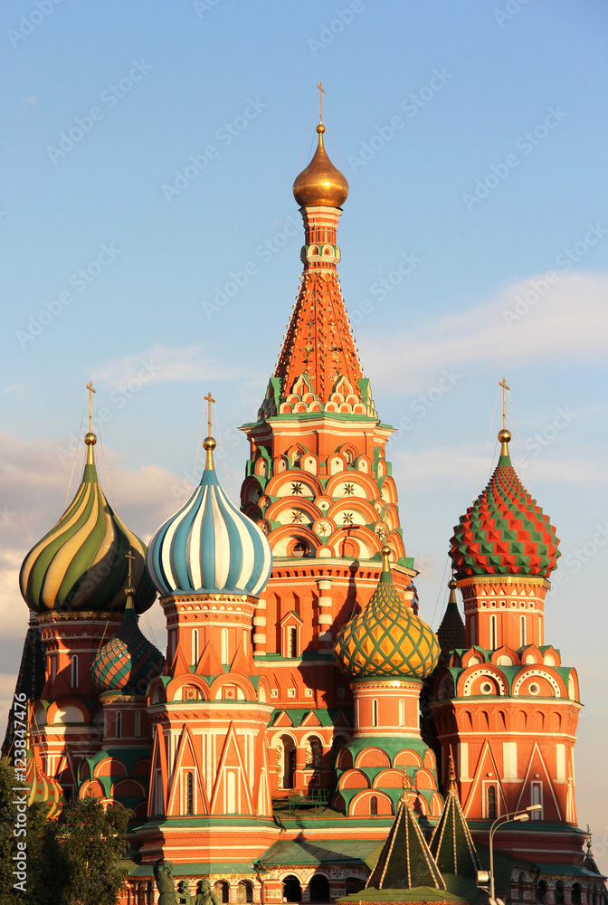 Beautiful view of Saint Basil Cathedral cupola