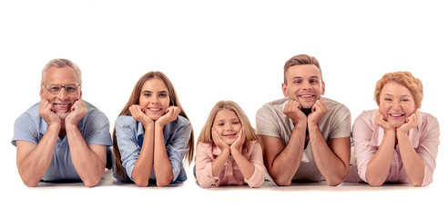 Happy big family