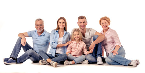 Happy big family