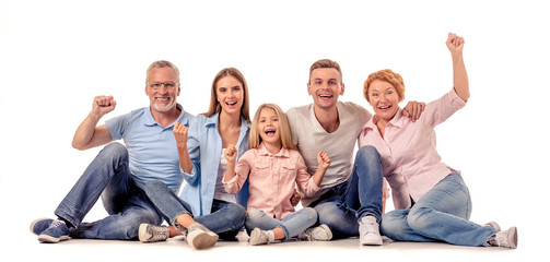 Happy big family