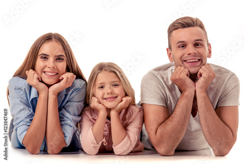 Little girl and her parents