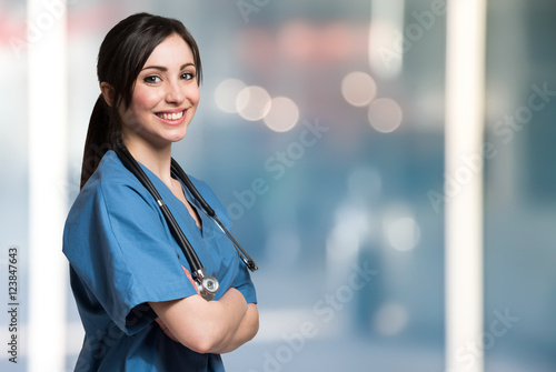 Smiling medical worker portrait photo