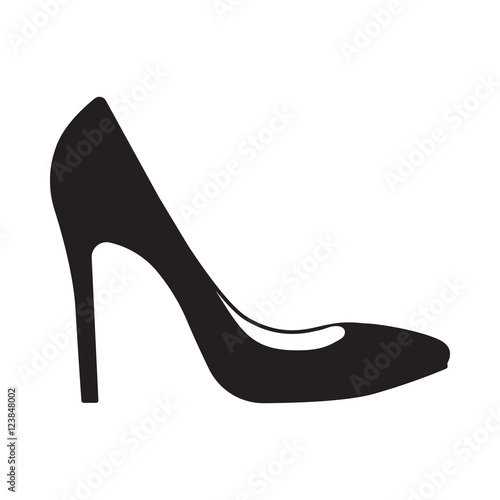 Womens shoe with high heels icon in simple style isolated. Wear symbol illustration