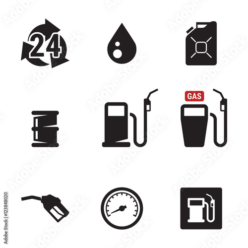 Gasoline station icons set