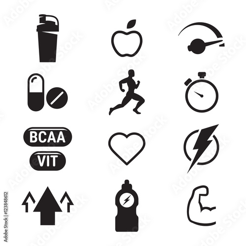 sport supplements icons