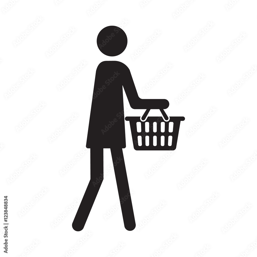 Silhouettes of people out shopping. Silhouettes of people out shopping.