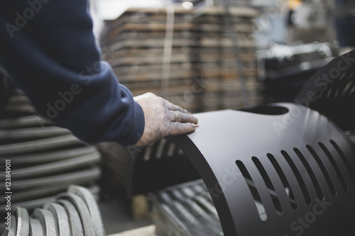 Tableau sur toile Factory for production heavy pellet stoves and boilers