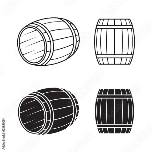 Wooden barrel set Fototapet